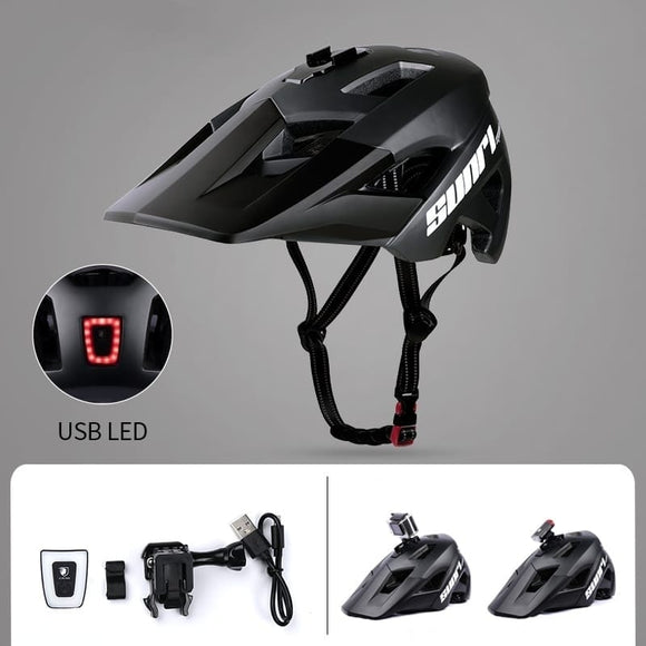 Helmet with LEDs and Camera Mount